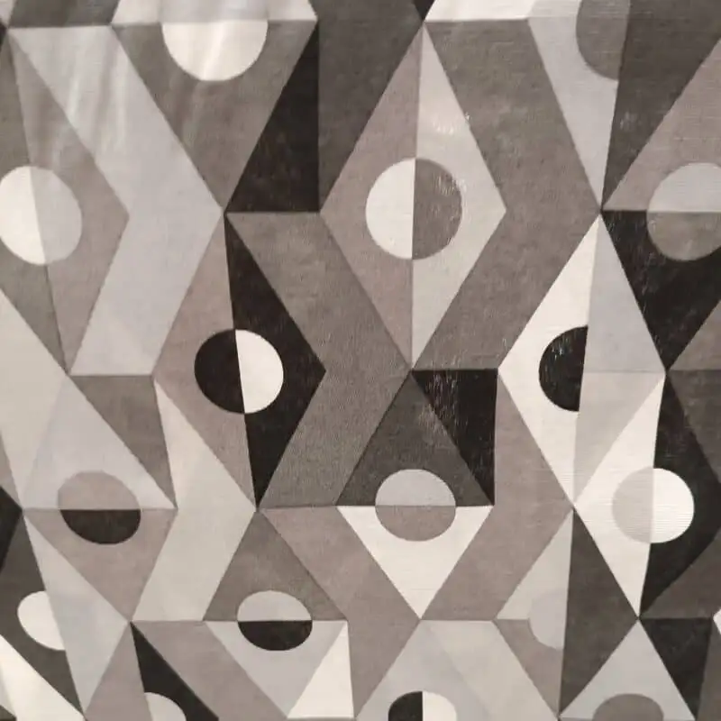 Loneta vászon geometria fekete-fehér-szürke