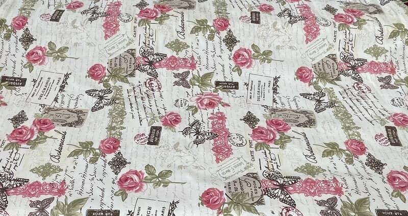 Vastagabb vászon vintage rózsás