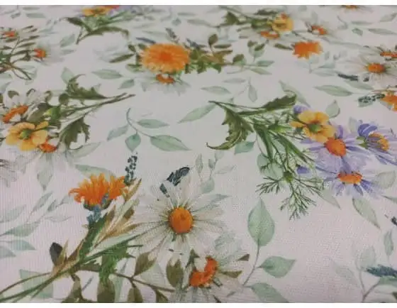 Digitálisan nyomott Loneta vászon virágos