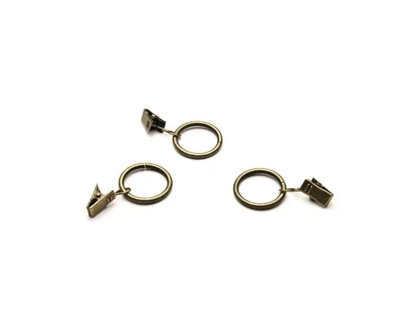 16mm karika csipesszel antik arany 10db/cs