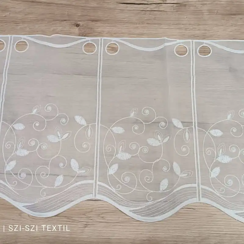 Vitrázs függöny 30cm ekrü hímzett