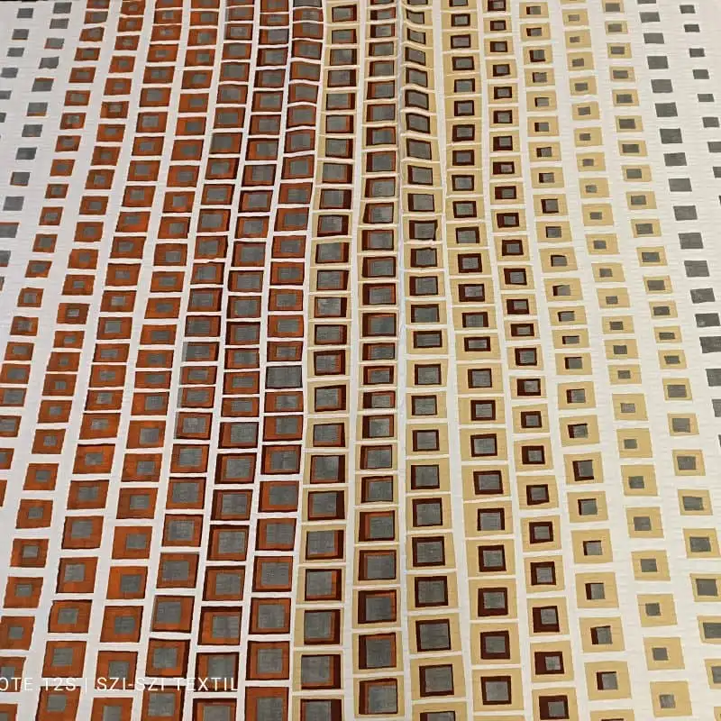 Krepp pamutvászon kocka mintás