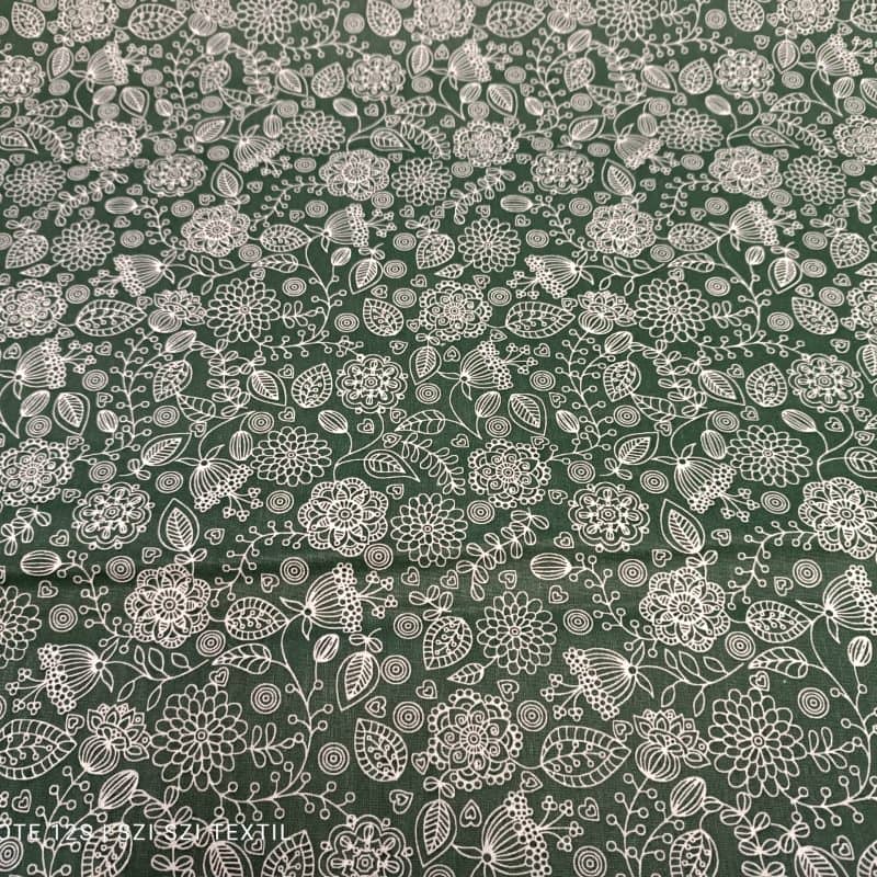 Pamutvászon kékfestő zöld