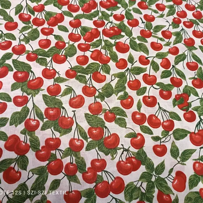 Pamutvászon meggyes