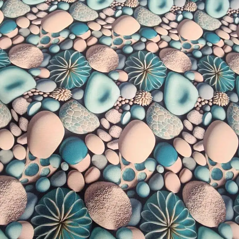 Gyöngyvászon menta-drapp kavicsos mintás