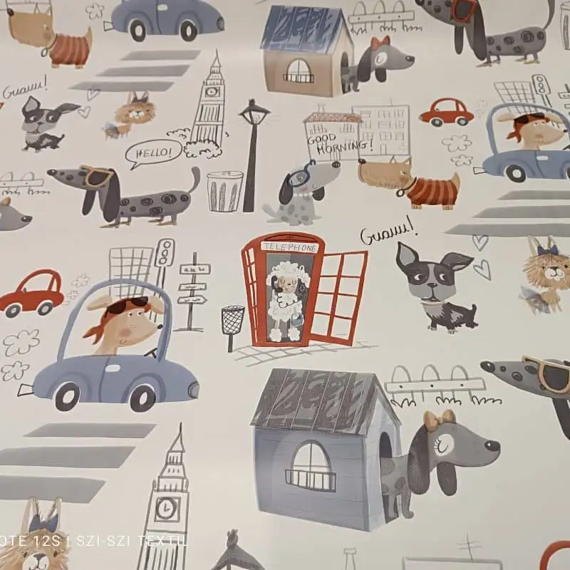 Viaszos vászon asztalterítő “kutyás”