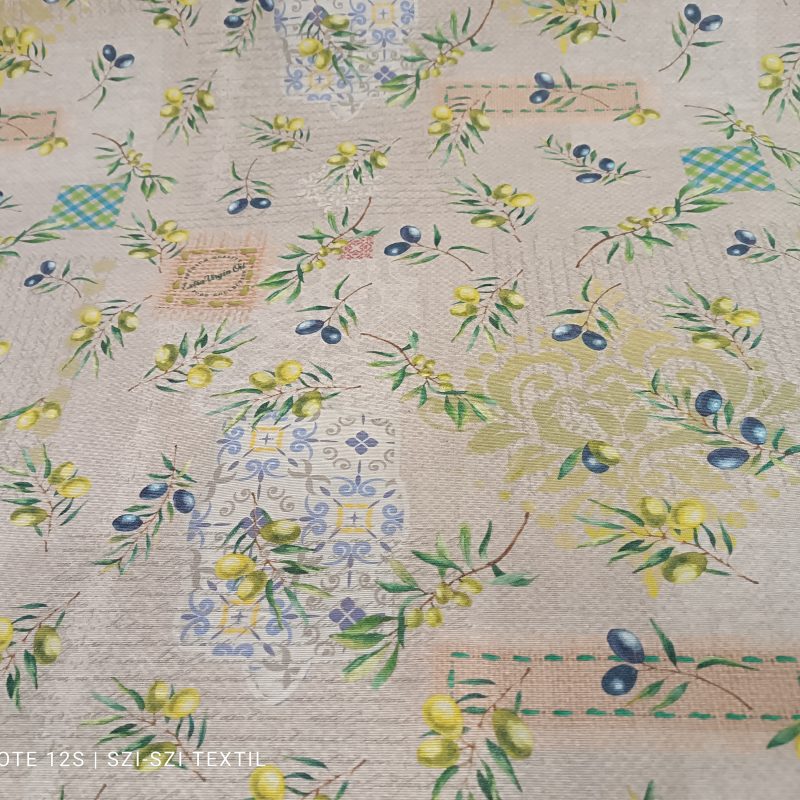 Impregnált vászon asztalterítő kék olívabogyós