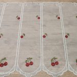 Cseresznye mintás vitrázs függöny 60cm