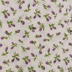 Ekrü alapon ciklámen apró virágmintás pamutvászon